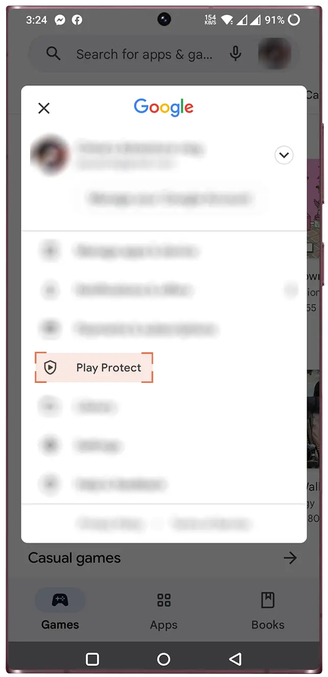 Tap on “Play Protect”